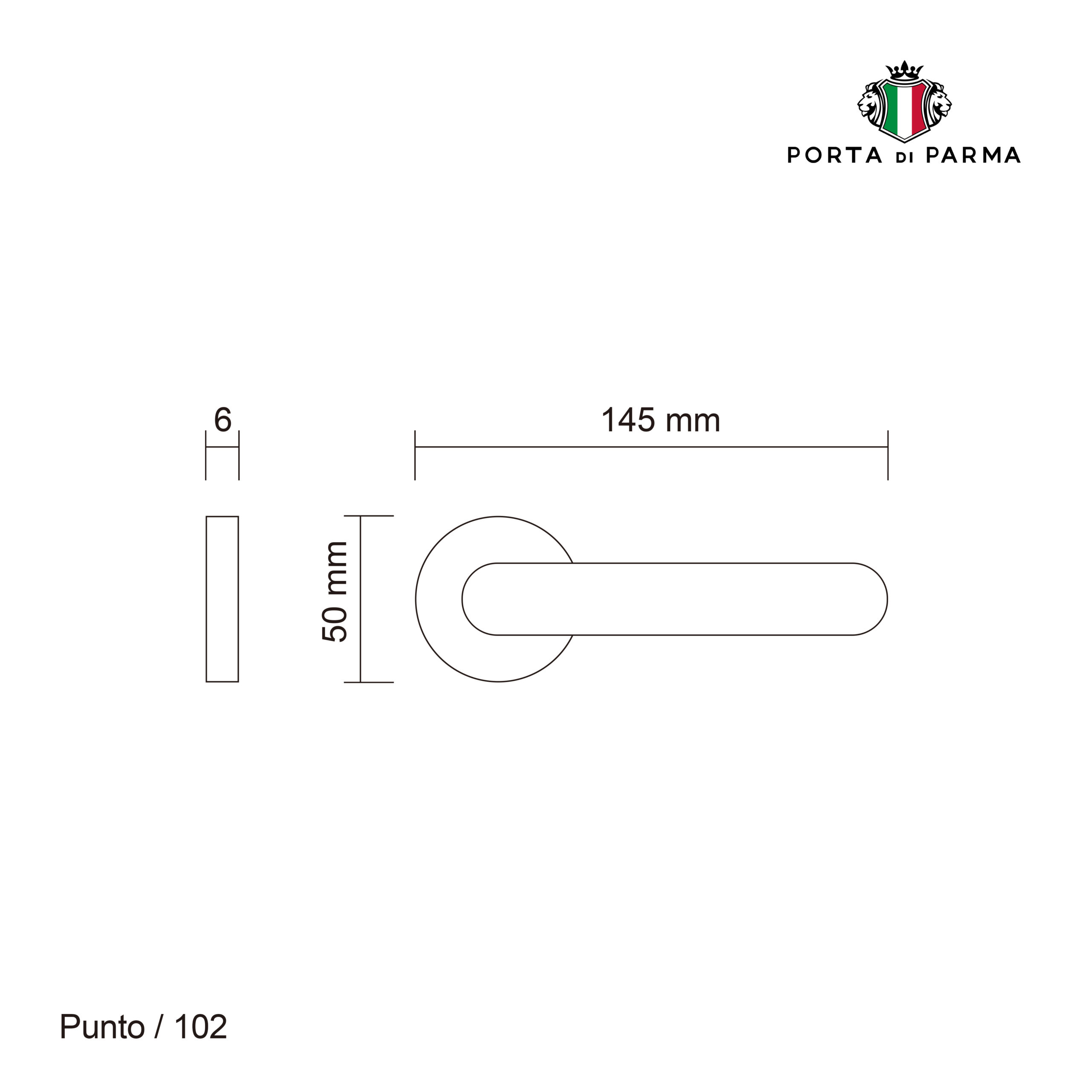 Ручка PORTA di PARMA Punto 102,01 Полированный хром