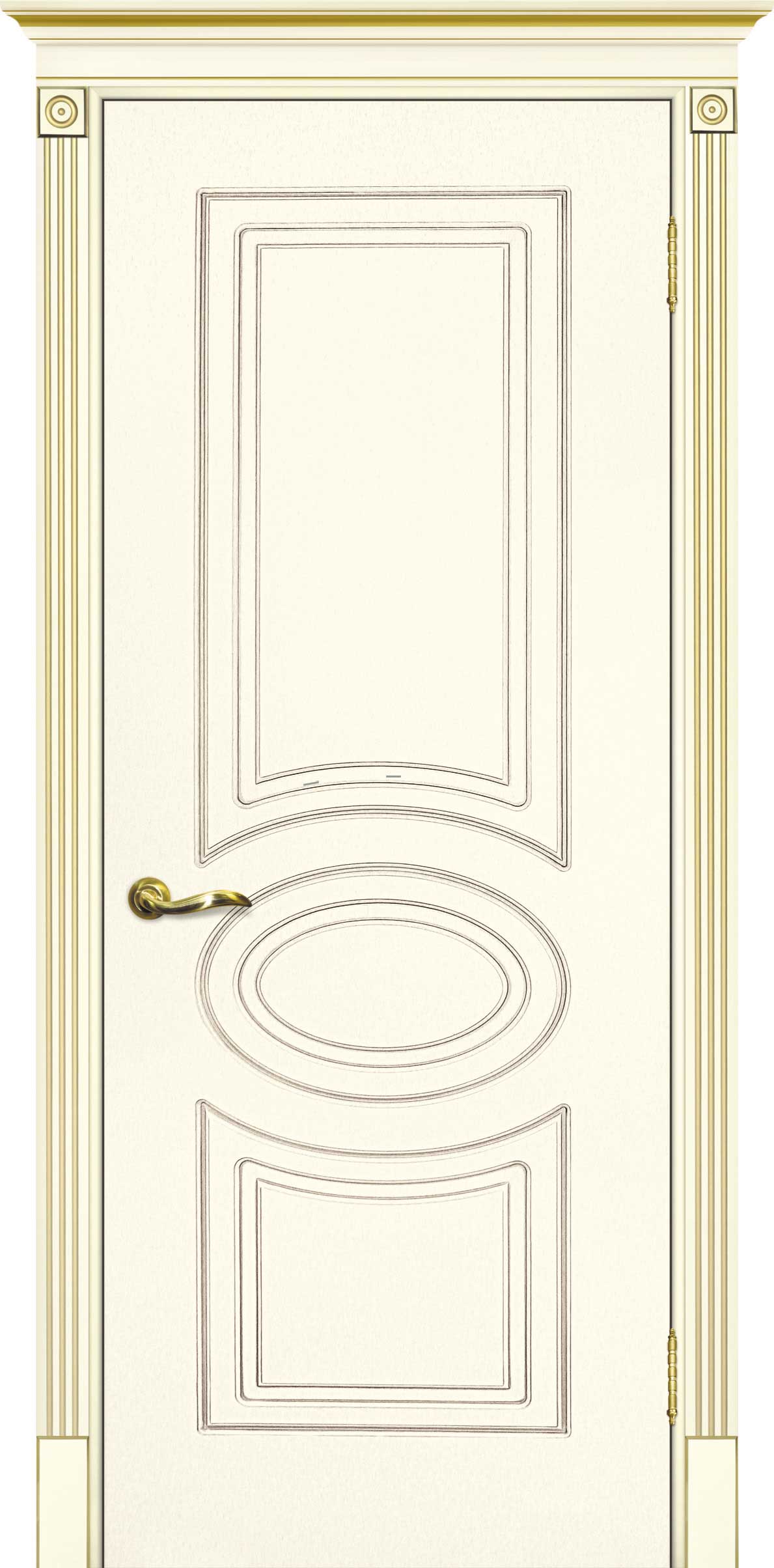 Двери крашеные (Эмаль) ТЕКОНА Смальта 03 глухое Слоновая кость ral 1013 патина золото размер 200 х 60 см. артикул F0000052598