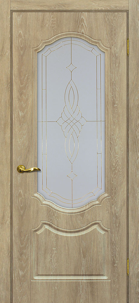 Двери ЭКОШПОН, ПВХ МАРИАМ Сиена-2 со стеклом Дуб песочный размер 200 х 60 см. артикул F0000056191