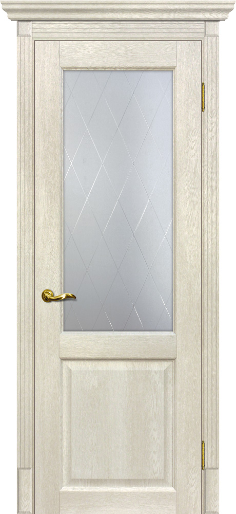 Двери ЭКОШПОН, ПВХ МАРИАМ Тоскана-1 со стеклом Бьянко размер 200 х 60 см. артикул F0000062394