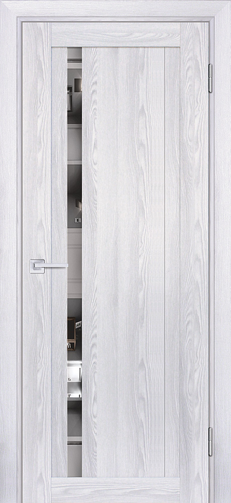 Двери ЭКОШПОН, ПВХ PROFILO PORTE PSK-8 со стеклом Ривьера айс размер 200 х 60 см. артикул F0000067430