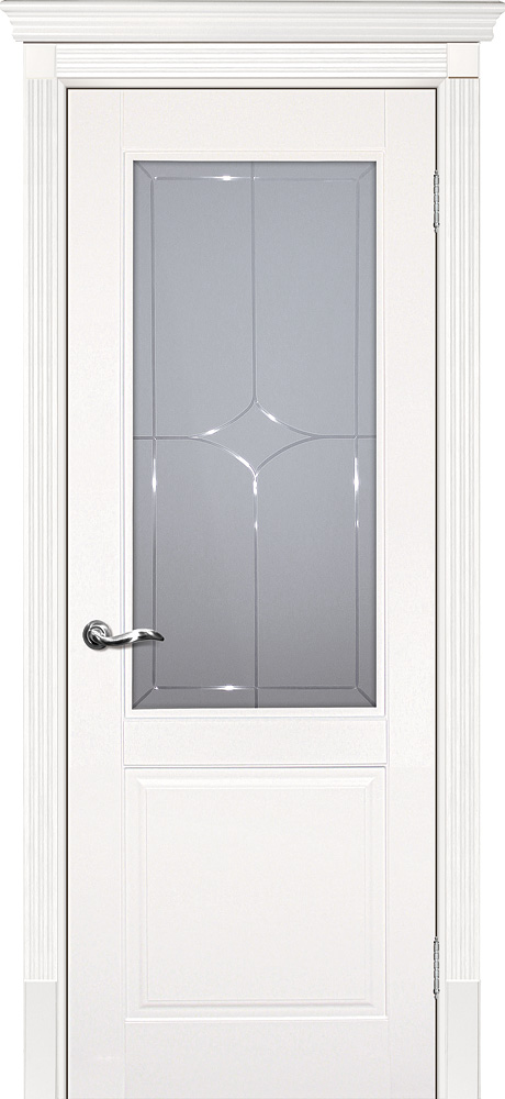 Двери крашеные (Эмаль) ТЕКОНА Смальта 15 со стеклом Молочный ral 9010 размер 200 х 60 см. артикул F0000074257