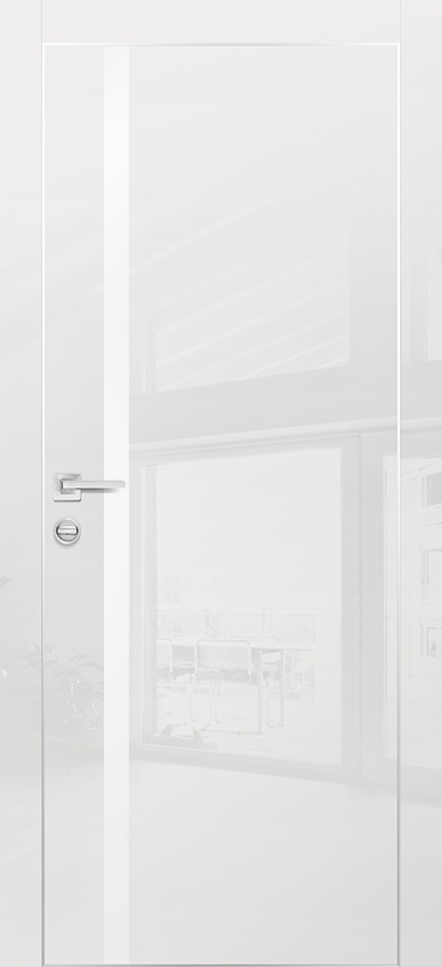 Глянцевые PROFILO PORTE HGX-8 со стеклом Белый глянец размер 190 х 55 см. артикул F0000084587