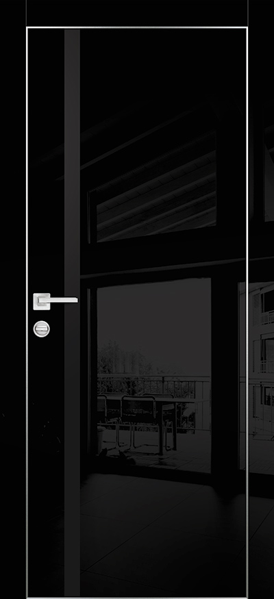 Глянцевые PROFILO PORTE HGX-8 со стеклом Черный глянец размер 200 х 60 см. артикул F0000084691