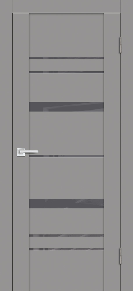 Двери ЭКОШПОН, ПВХ PROFILO PORTE PST-2 со стеклом серый бархат размер 190 х 55 см. артикул F0000090210
