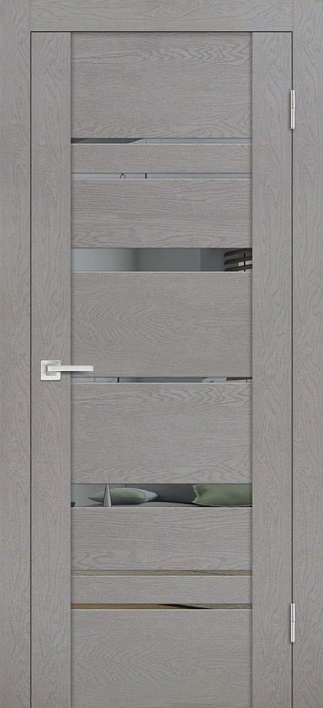 Двери ЭКОШПОН, ПВХ PROFILO PORTE PST-2 со стеклом серый ясень размер 190 х 55 см. артикул F0000090227
