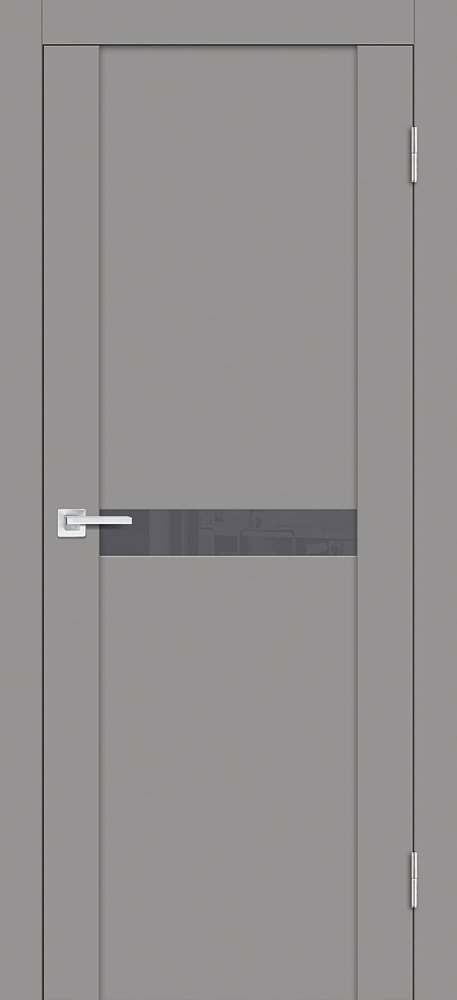 Двери ЭКОШПОН, ПВХ PROFILO PORTE PST-3 со стеклом серый бархат размер 200 х 60 см. артикул F0000090288