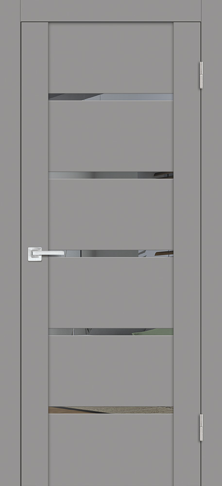 Двери ЭКОШПОН, ПВХ PROFILO PORTE PST-7 со стеклом серый бархат размер 200 х 60 см. артикул F0000090503