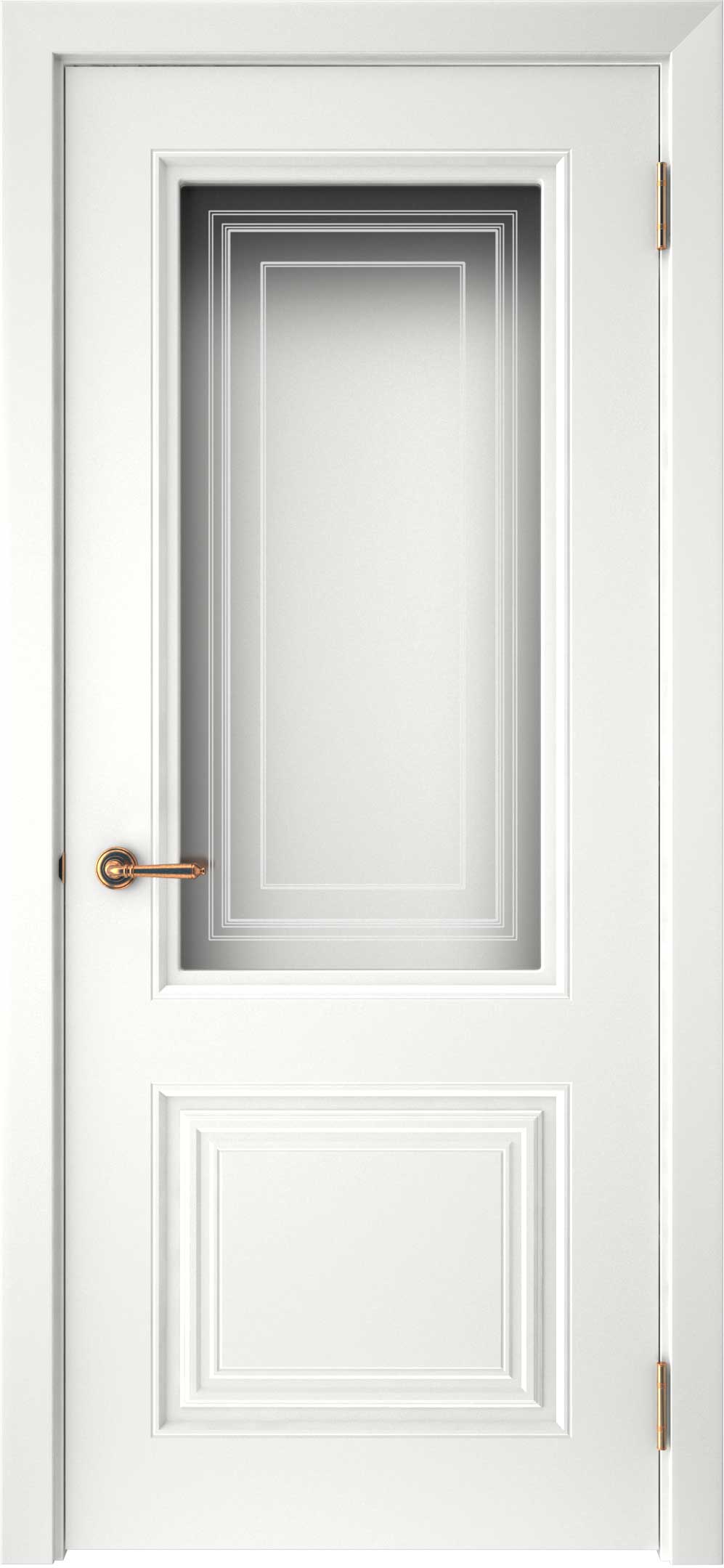 Двери крашеные (Эмаль) ТЕКОНА Смальта-42 со стеклом Белый ral размер 200 х 60 см. артикул F0000093289