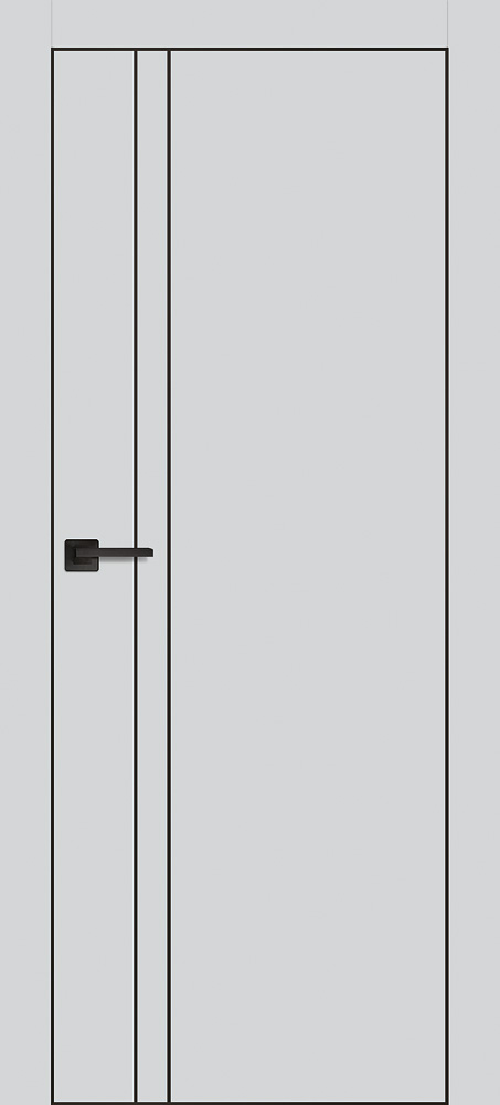 Двери ЭКОШПОН, ПВХ PROFILO PORTE PX-20 черная кромка с 4-х ст. глухое с молдингом Агат размер 200 х 60 см. артикул F0000094073