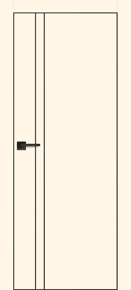 Двери ЭКОШПОН, ПВХ PROFILO PORTE PX-20 черная кромка с 4-х ст. глухое с молдингом Магнолия размер 200 х 60 см. артикул F0000094145
