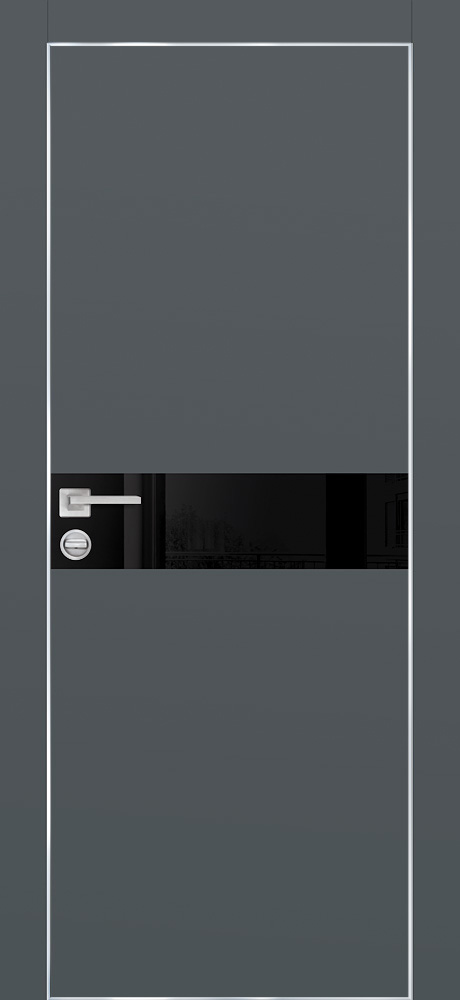 Двери ЭКОШПОН, ПВХ PROFILO PORTE PX-13 AL кромка с 4-х ст. со стеклом Графит размер 200 х 60 см. артикул F0000094968