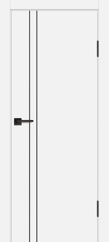 Двери ЭКОШПОН, ПВХ PROFILO PORTE P-20 AL черный молдинг глухое с молдингом Белый размер 190 х 55 см. артикул F0000097868