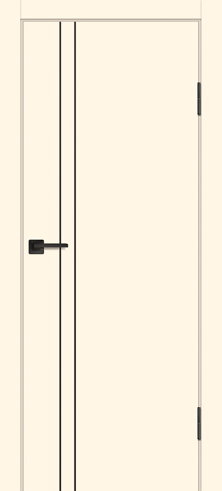 Двери ЭКОШПОН, ПВХ PROFILO PORTE P-20 AL черный молдинг глухое с молдингом Магнолия размер 190 х 55 см. артикул F0000097892