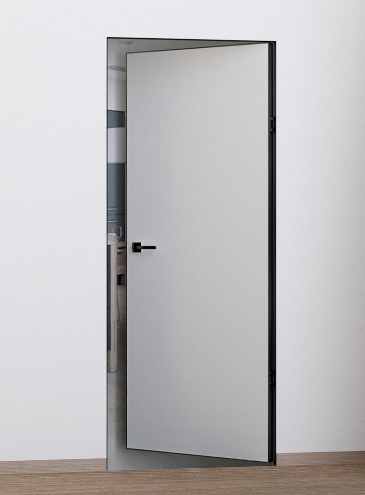 Двери под покраску INVISIBLE PROFILO PORTE PX-0 REVERSE Invisible кромка черная. с 4-х сторон глухое белый грунт размер 2100 х 60 см. артикул F0000099820