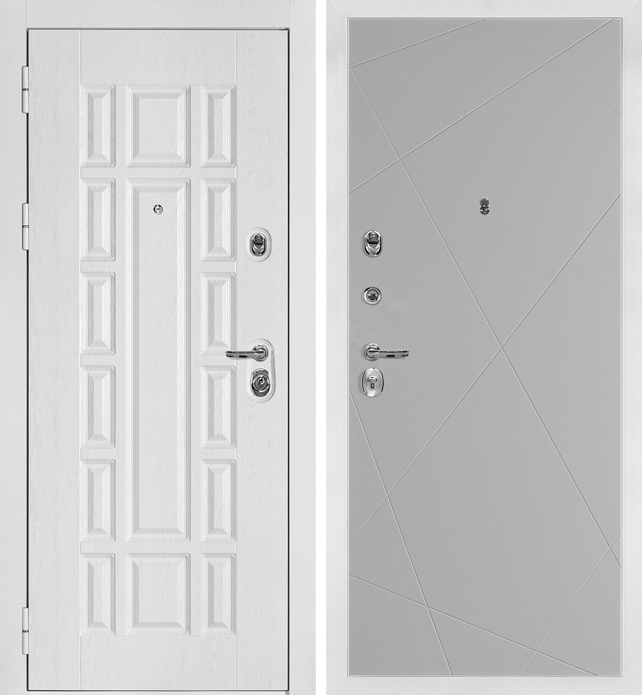 Дверь Квадро-124/PR-103 Белый дуб фактурный / Агат
