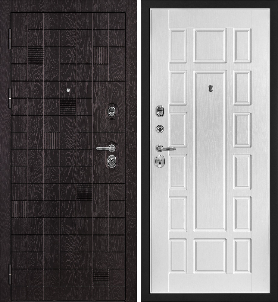 Дверь Нона-36/PR- 124 Горький шоколад / белый ясень