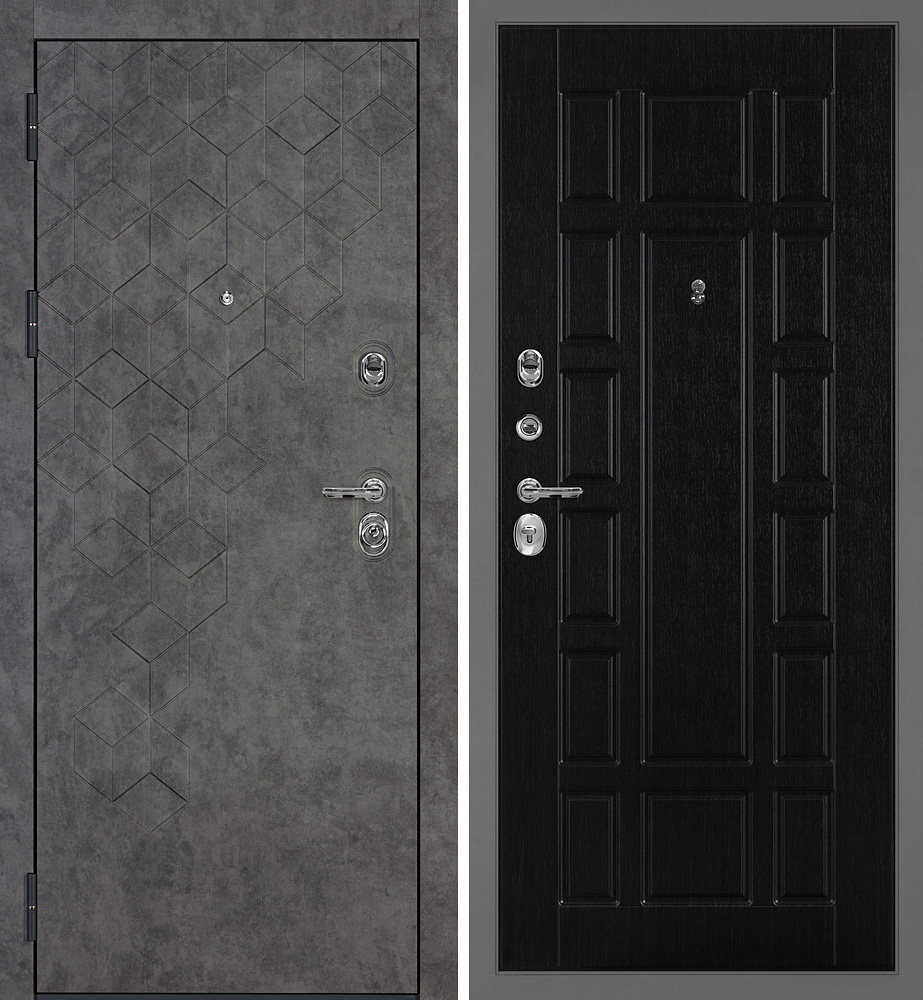 Дверь Тетра-126/PR-124 Бетон темный / Венге