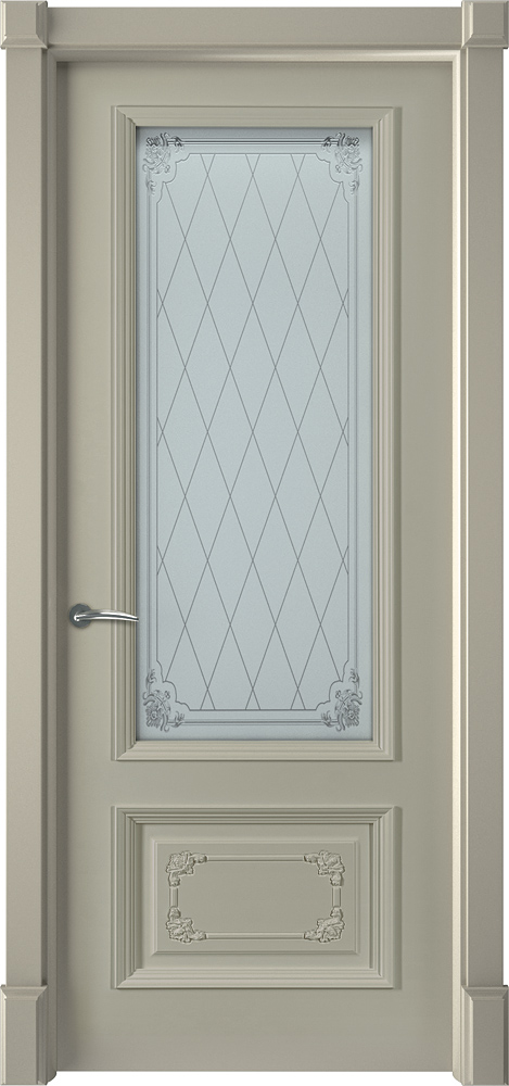 Двери крашеные (Эмаль) ТЕКОНА Смальта 20.2 со стеклом Олива ral 7032 размер 200 х 60 см. артикул F0000102329