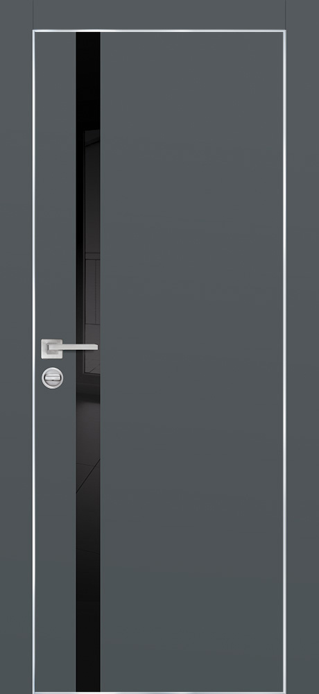 Двери ЭКОШПОН, ПВХ PROFILO PORTE PX-8 AL кромка с 4-х ст. со стеклом Графит размер 200 х 60 см. артикул F0000102736