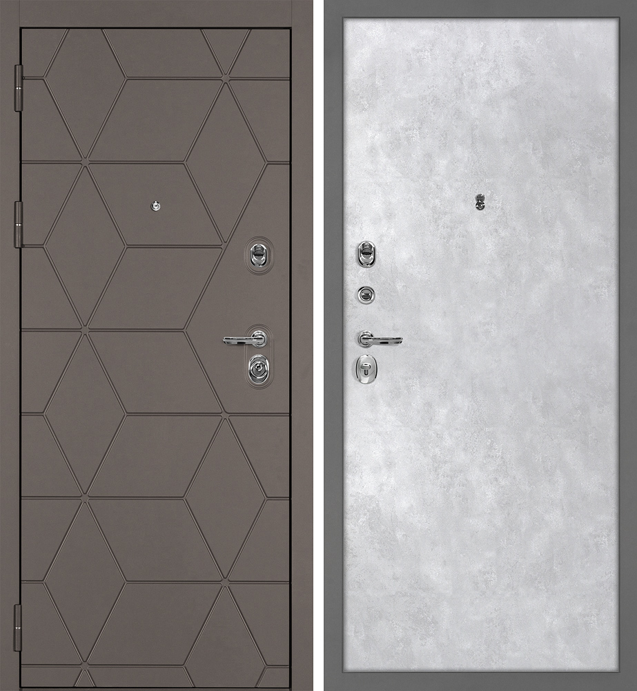 Дверь Тетра-181/PP Коричнево-серый / Серый бетон