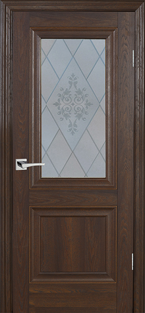 Двери ЭКОШПОН, ПВХ PROFILO PORTE PSB-27 со стеклом Дуб Оксфорд темный