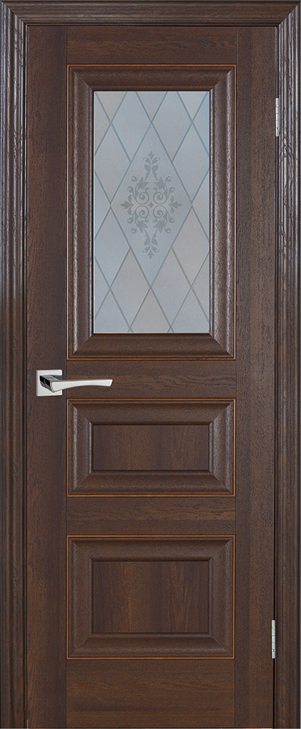 Двери ЭКОШПОН, ПВХ PROFILO PORTE PSB-29 со стеклом Дуб Оксфорд темный
