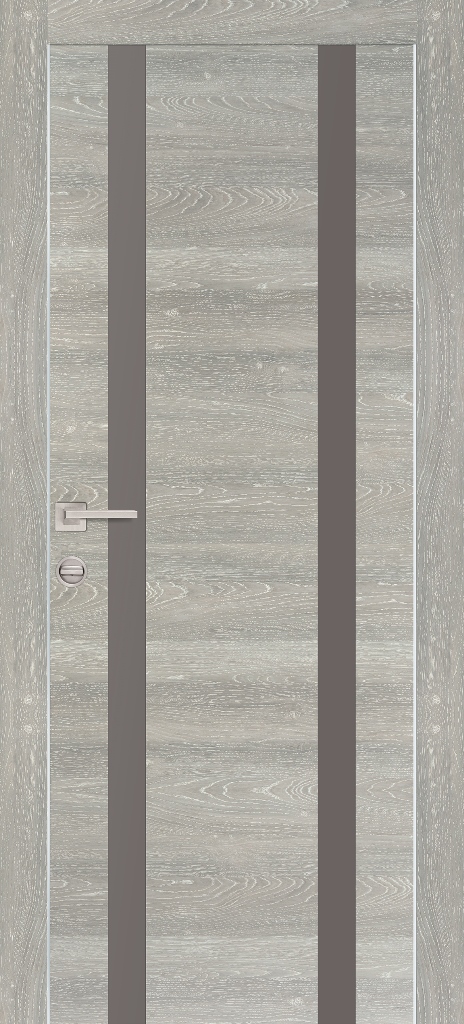 Двери ЭКОШПОН, ПВХ PROFILO PORTE PX-9 AL кромка с 2-х ст. со стеклом Дуб грей патина