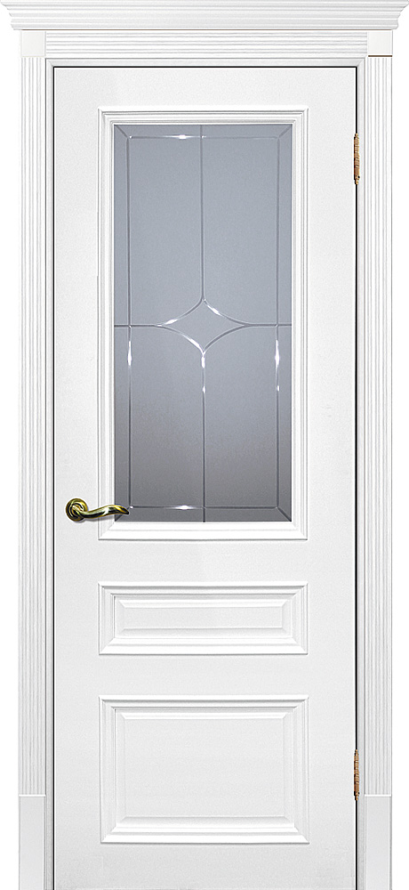 Двери крашеные (Эмаль) ТЕКОНА Смальта 06 со стеклом Белый ral 9003