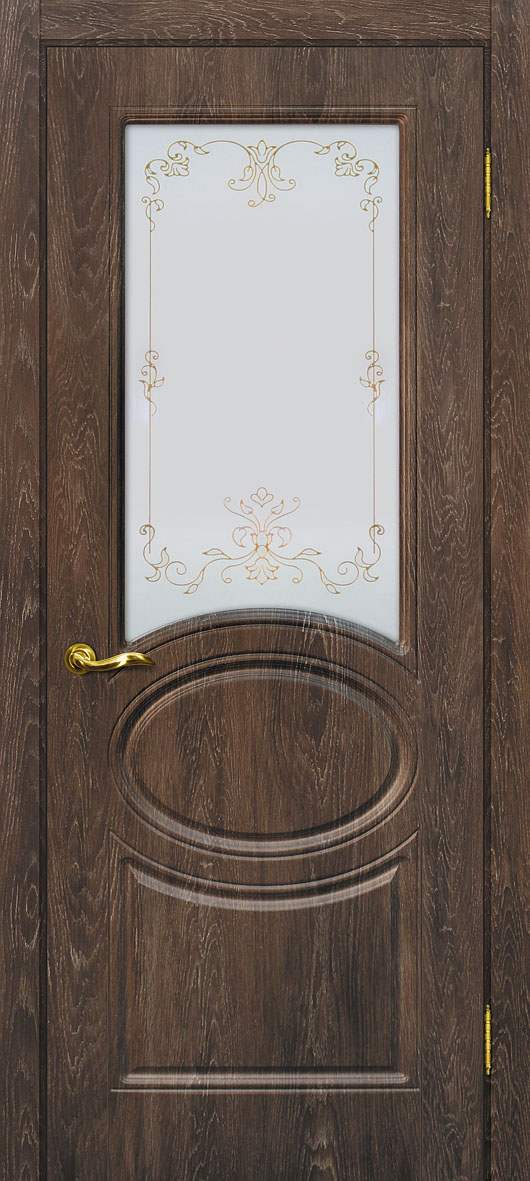 Двери ЭКОШПОН, ПВХ МАРИАМ Сиена-1 со стеклом Дуб корица размер 200 х 60 см. артикул F0000056131