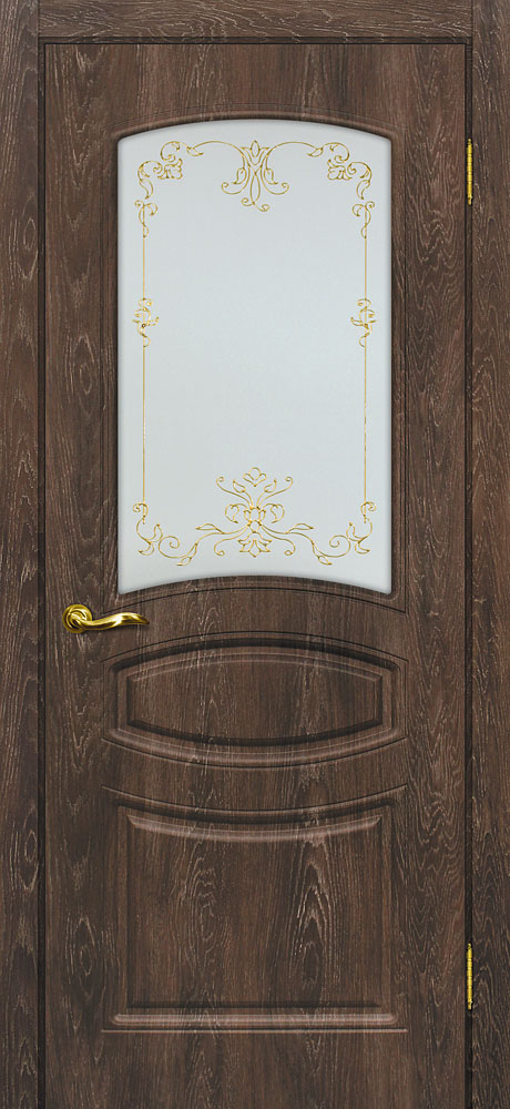 Двери ЭКОШПОН, ПВХ МАРИАМ Сиена-5 со стеклом Дуб корица