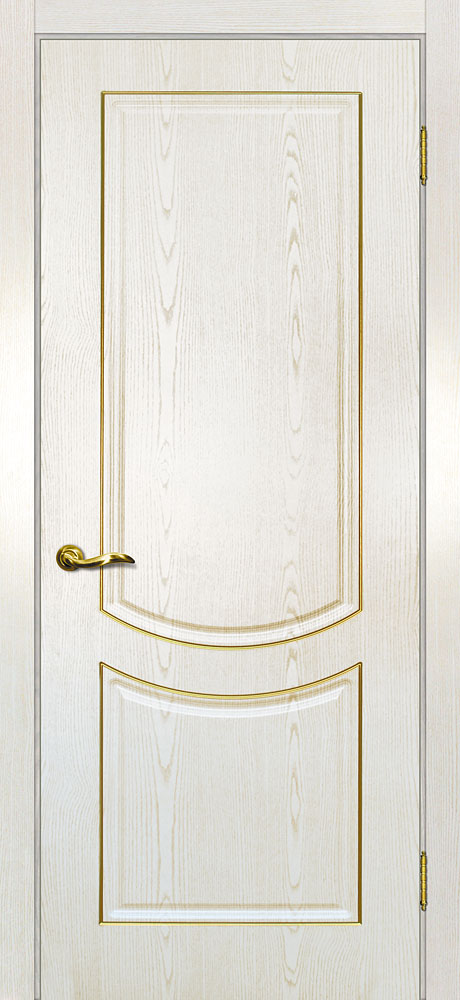 Двери ЭКОШПОН, ПВХ МАРИАМ Сиена-3 патина со стеклом белый золото контур патина золото