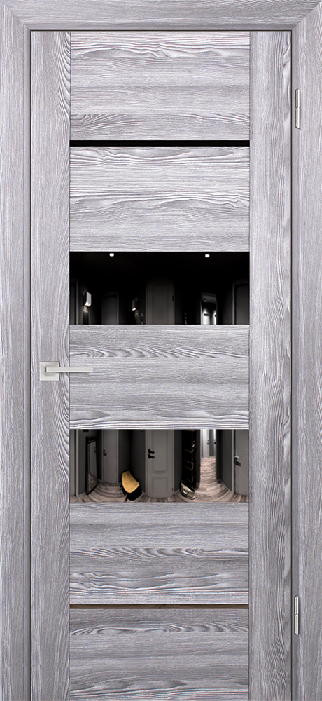 Двери ЭКОШПОН, ПВХ PROFILO PORTE PSK-6 со стеклом Ривьера грей размер 200 х 60 см. артикул F0000058638