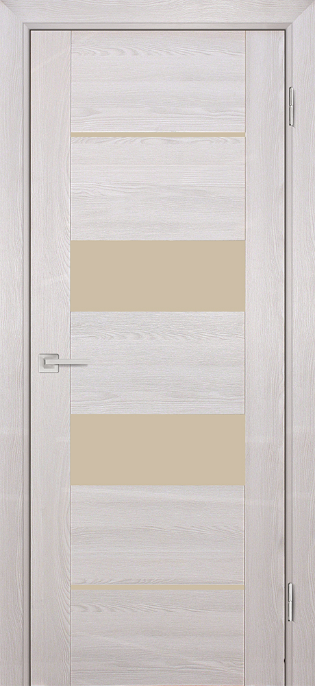 Двери ЭКОШПОН, ПВХ PROFILO PORTE PSK-6 со стеклом Ривьера крем размер 190 х 55 см. артикул F0000058664