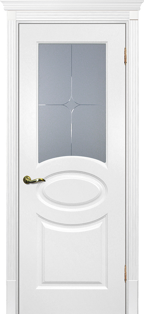 Двери крашеные (Эмаль) ТЕКОНА Смальта 12 со стеклом Молочный ral 9010