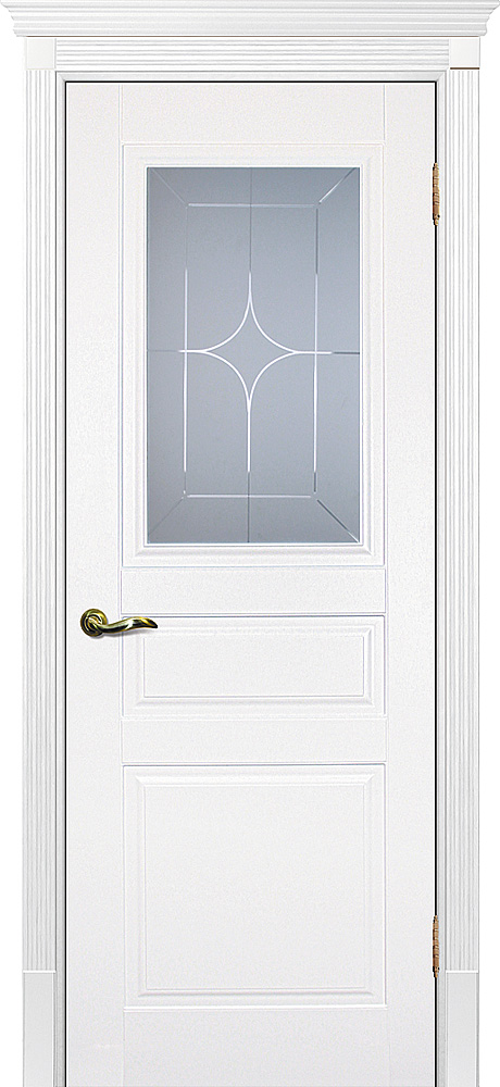 Двери крашеные (Эмаль) ТЕКОНА Смальта 01 со стеклом Молочный ral 9010