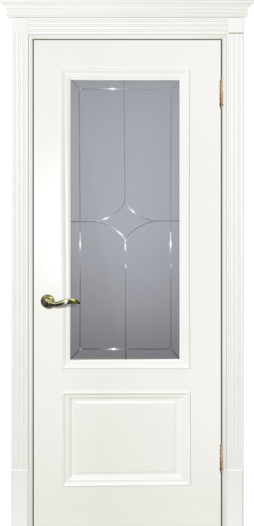 Двери крашеные (Эмаль) ТЕКОНА Смальта 07 со стеклом Молочный ral 9010