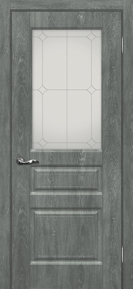 Двери ЭКОШПОН, ПВХ МАРИАМ Версаль-2 со стеклом Дуб графит