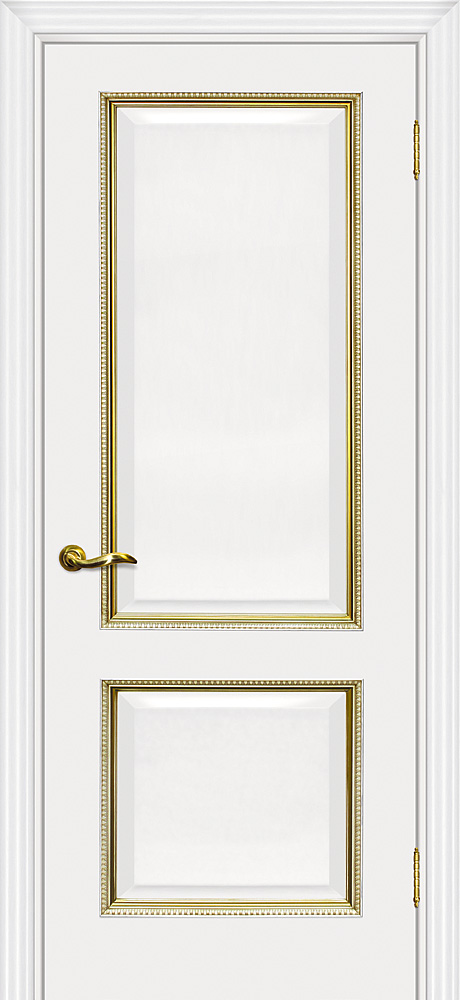 Двери ЭКОШПОН, ПВХ МАРИАМ Мурано-1 глухое белый, патина золото размер 200 х 60 см. артикул F0000060873