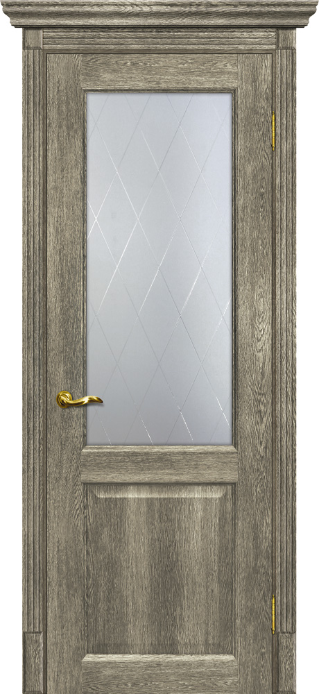 Двери ЭКОШПОН, ПВХ МАРИАМ Тоскана-1 со стеклом Гриджио размер 200 х 60 см. артикул F0000062404