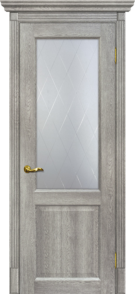 Двери ЭКОШПОН, ПВХ МАРИАМ Тоскана-1 со стеклом Чиаро гриджио размер 200 х 60 см. артикул F0000062429