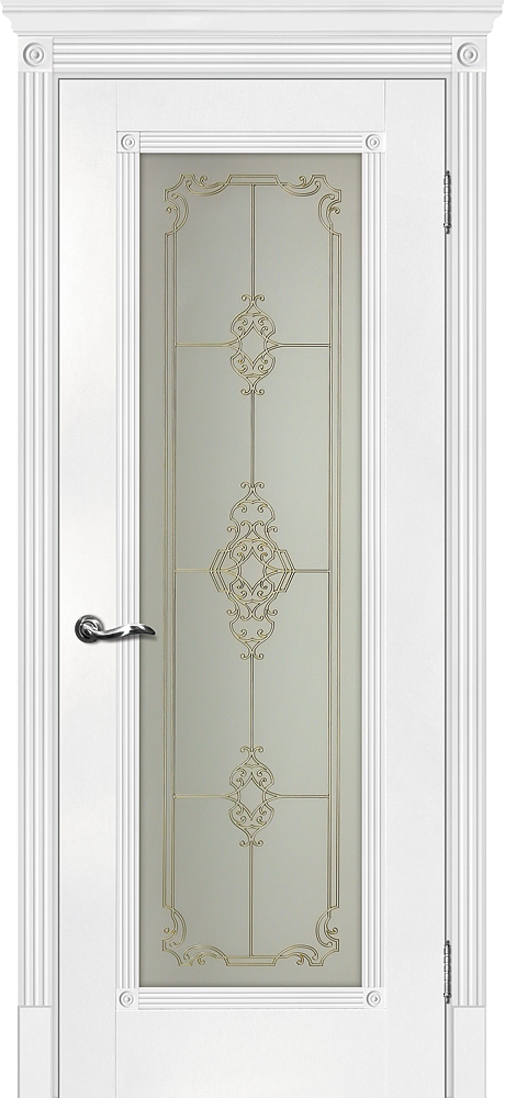 Двери ЭКОШПОН, ПВХ МАРИАМ Флоренция-1 со стеклом Белый размер 200 х 60 см. артикул F0000065822