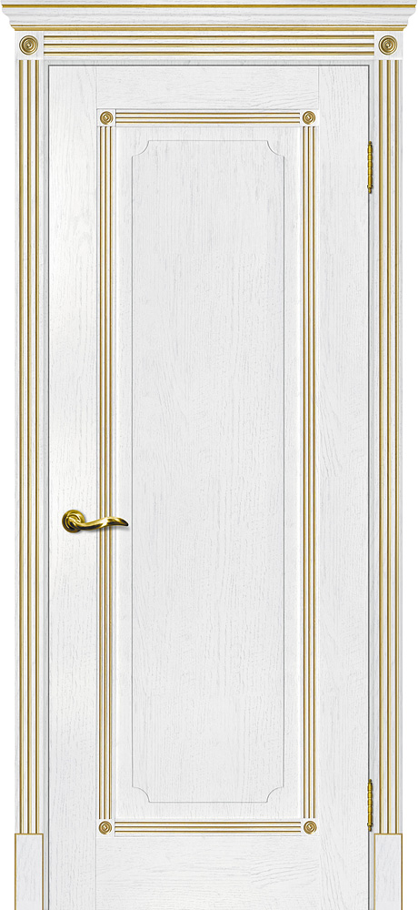 Двери ЭКОШПОН, ПВХ МАРИАМ Флоренция-1 глухое пломбир, патина золото размер 190 х 55 см. артикул F0000065881
