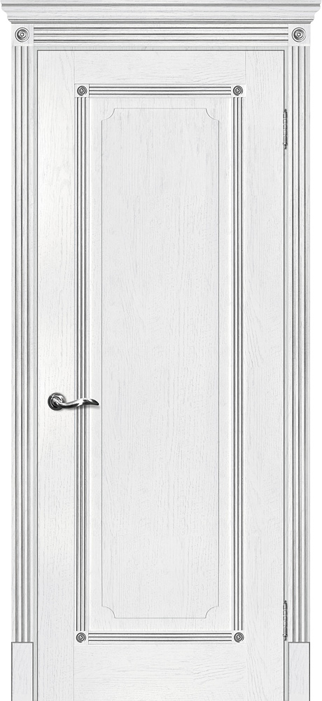 Двери ЭКОШПОН, ПВХ МАРИАМ Флоренция-1 глухое пломбир, патина серебро размер 190 х 55 см. артикул F0000065882