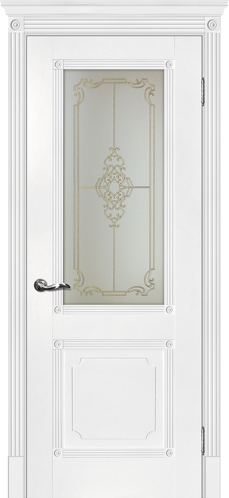 Двери ЭКОШПОН, ПВХ МАРИАМ Флоренция-2 со стеклом Белый размер 200 х 60 см. артикул F0000065941