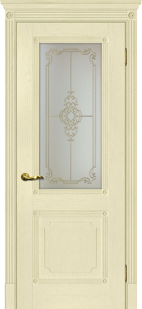 Двери ЭКОШПОН, ПВХ МАРИАМ Флоренция-2 со стеклом Ваниль