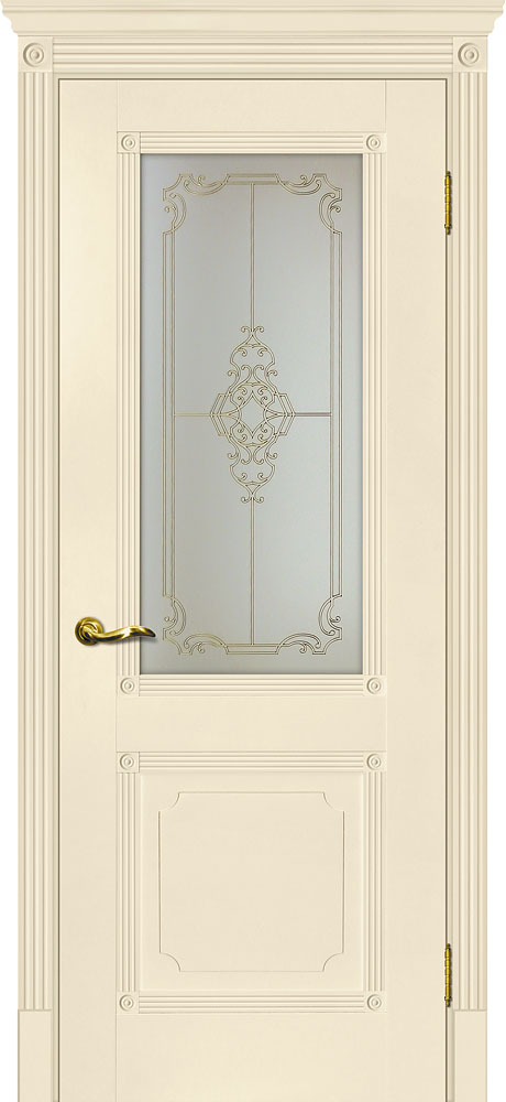 Двери ЭКОШПОН, ПВХ МАРИАМ Флоренция-2 со стеклом Магнолия размер 200 х 60 см. артикул F0000065990