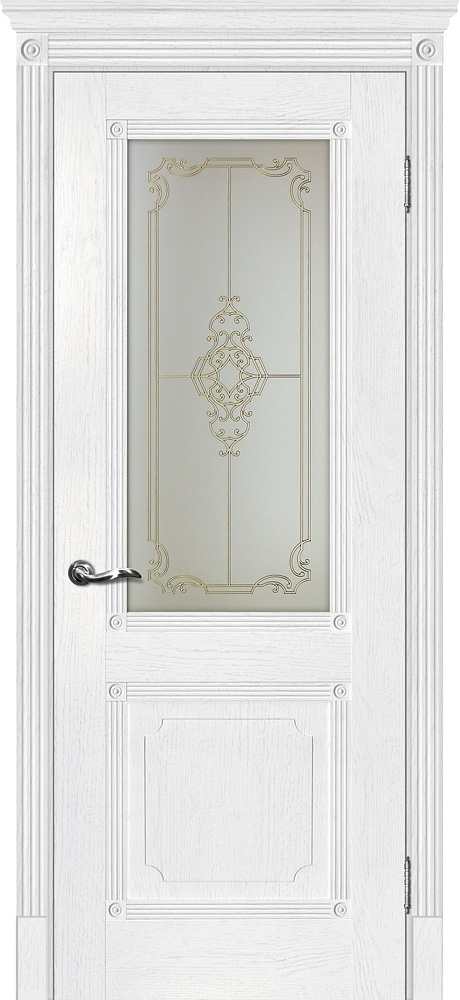 Двери ЭКОШПОН, ПВХ МАРИАМ Флоренция-2 со стеклом Пломбир