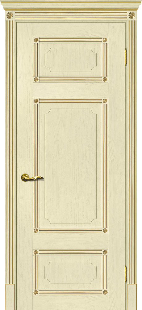 Двери ЭКОШПОН, ПВХ МАРИАМ Флоренция-3 глухое ваниль, патина золото размер 190 х 55 см. артикул F0000066077
