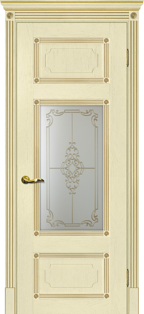 Двери ЭКОШПОН, ПВХ МАРИАМ Флоренция-3 со стеклом Ваниль размер 200 х 60 см. артикул F0000066088